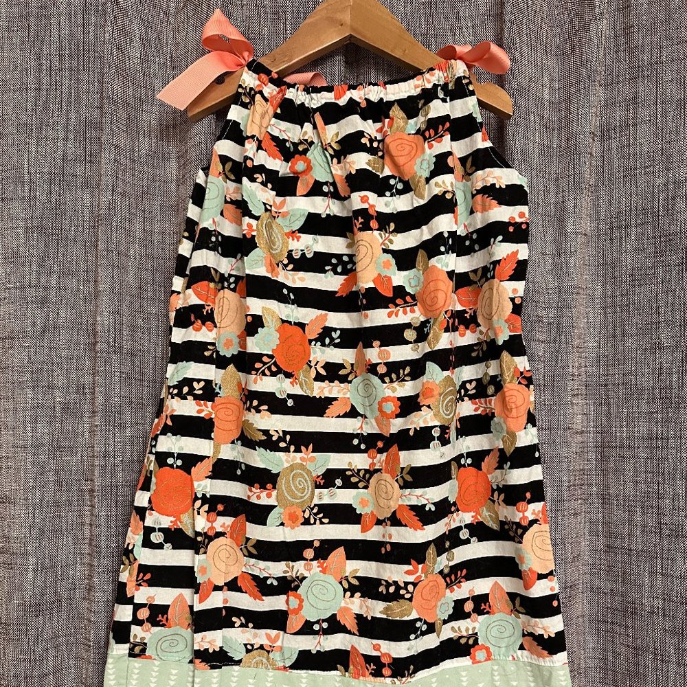 Kids Summer Dress with ribbon tie straps